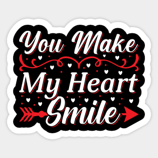 Valentine You Make My Heart Smile Sticker